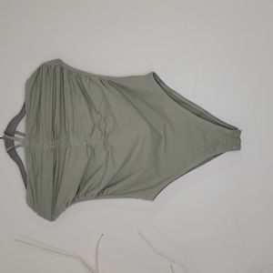 Zara Gray/Light Sage Green Strapless Bodysuit SZ L